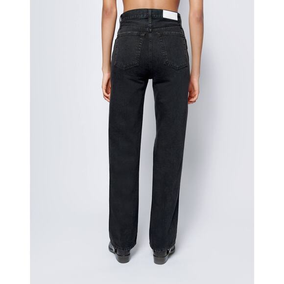 RE/Done Comfort Stretch High Rise Loose Fit Jeans Straight Leg Black Size 23 NWT - Picture 2 of 13